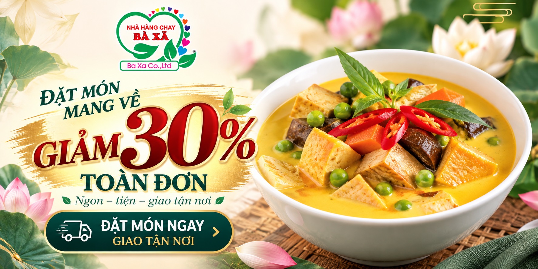 ĐẶT MÓN CHAY MANG VỀ – GIẢM 30% TOÀN ĐƠN TẠI BÀ XÃ