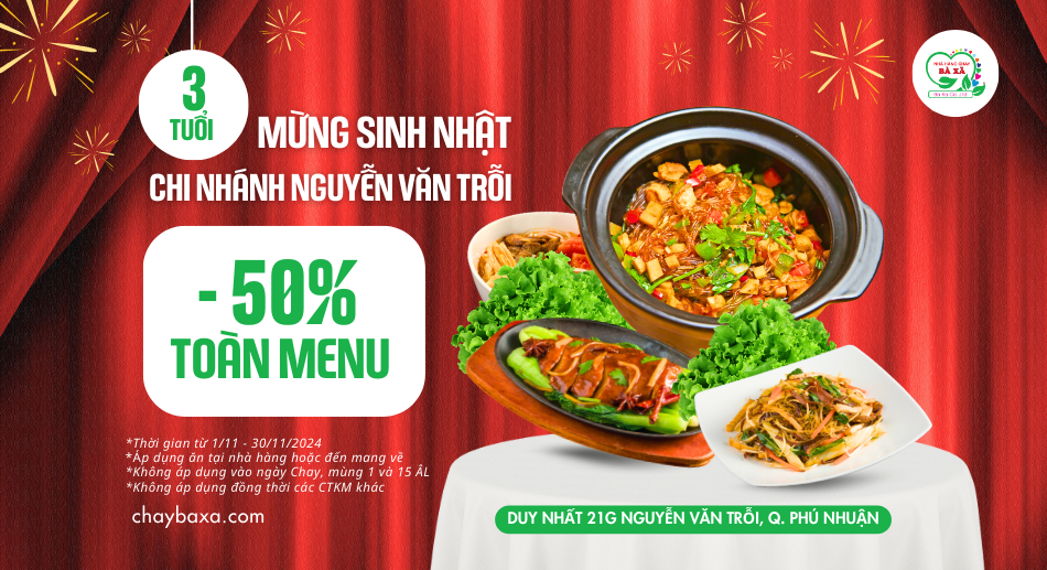 MỪNG TUỔI CHI NHÁNH - GIẢM 50% TOÀN MENU